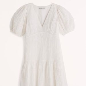 Abercrombie White Puff Sleeve Trapeze Mini Dress
